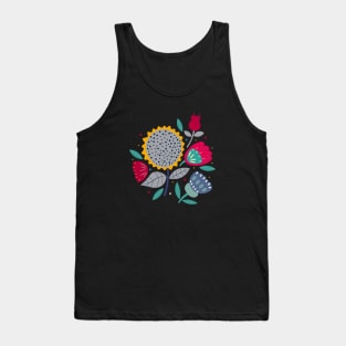 Colorfully Abstract Floral Tank Top